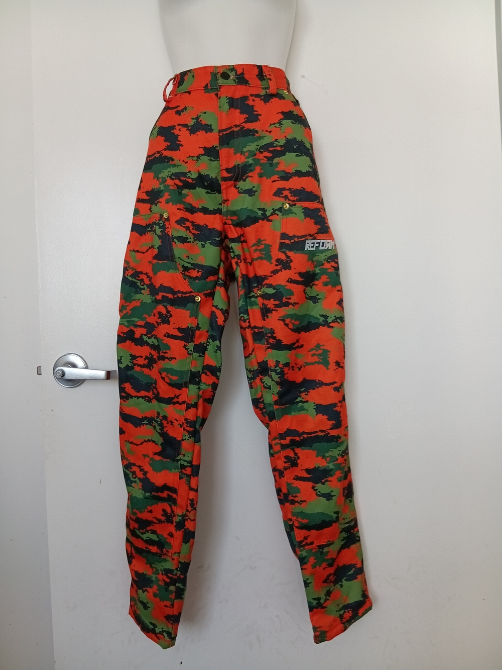 REFORM Orange and Green Camo Cargo Pants
